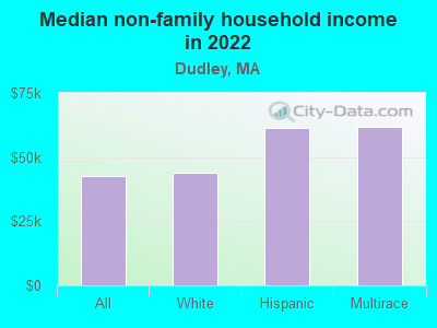 Median non-family household income in 2022