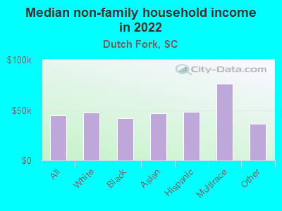 Median non-family household income in 2022