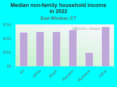 Median non-family household income in 2022