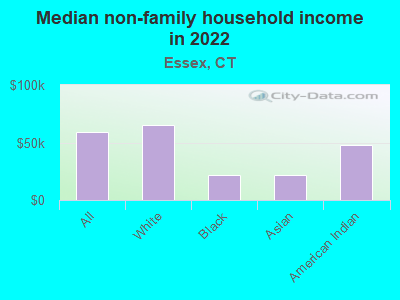 Median non-family household income in 2022