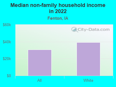 Median non-family household income in 2022