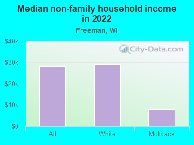 Median non-family household income in 2022