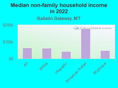 Median non-family household income in 2022