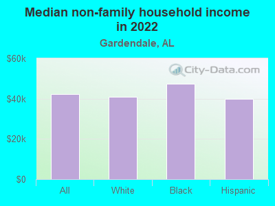 Median non-family household income in 2022