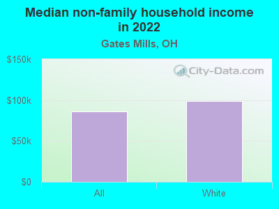 Median non-family household income in 2022