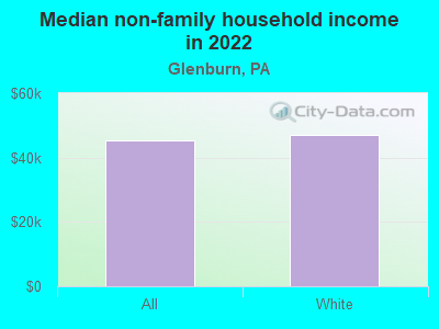 Median non-family household income in 2022