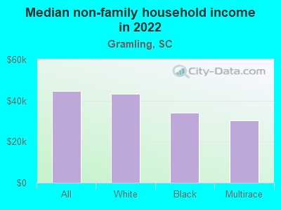 Median non-family household income in 2022