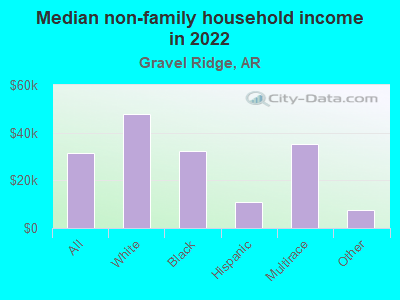 Median non-family household income in 2022