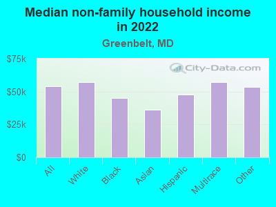 Median non-family household income in 2022