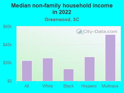 Median non-family household income in 2022