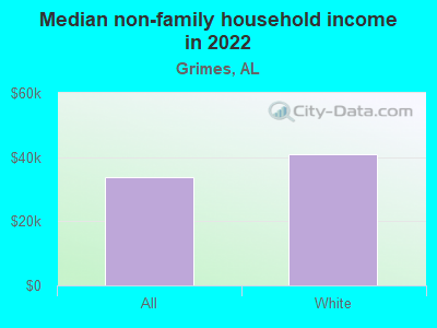 Median non-family household income in 2022