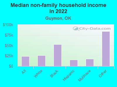 Median non-family household income in 2022