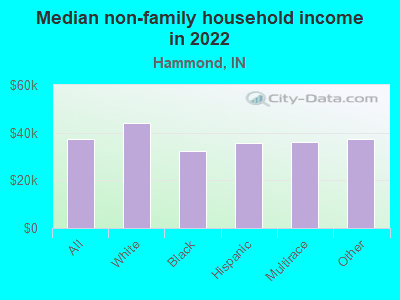 Median non-family household income in 2022