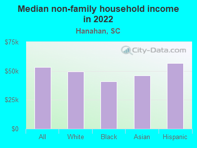 Median non-family household income in 2022