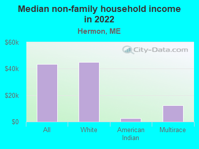 Median non-family household income in 2022