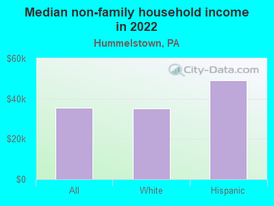 Median non-family household income in 2022