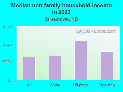 Median non-family household income in 2022