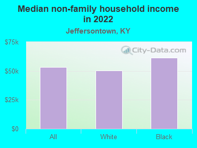 Median non-family household income in 2022