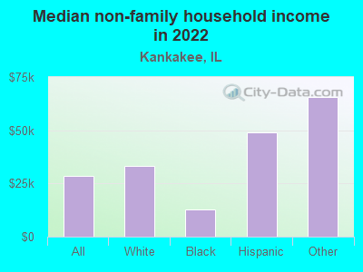 Median non-family household income in 2022