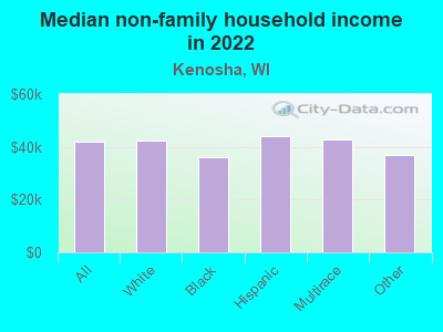 Median non-family household income in 2022