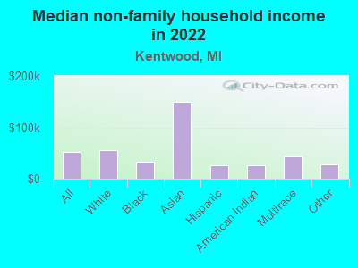 Median non-family household income in 2022