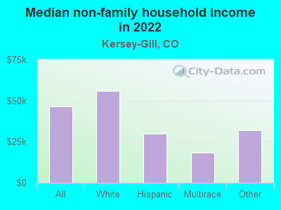 Median non-family household income in 2022