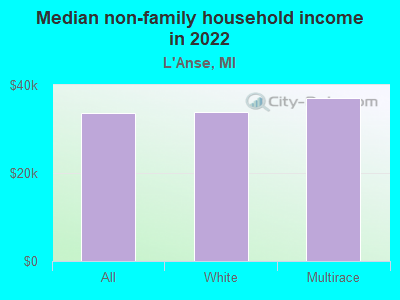 Median non-family household income in 2022