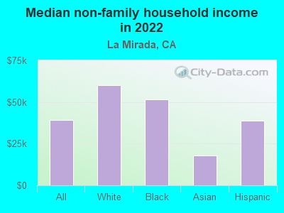 Median non-family household income in 2022