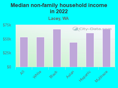 Median non-family household income in 2022