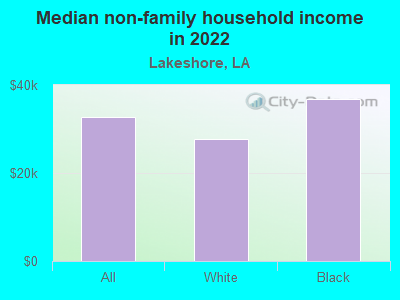 Median non-family household income in 2022