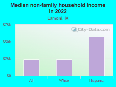 Median non-family household income in 2022