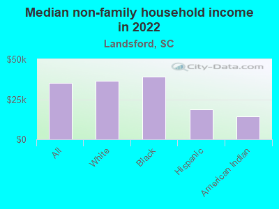 Median non-family household income in 2022