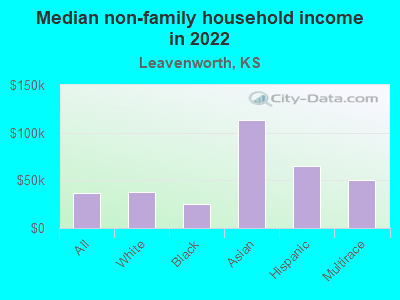 Median non-family household income in 2022