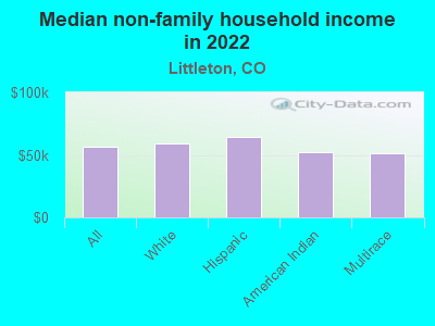 Median non-family household income in 2022