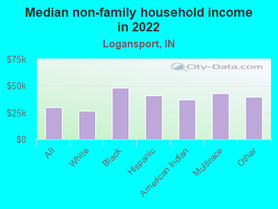 Median non-family household income in 2022