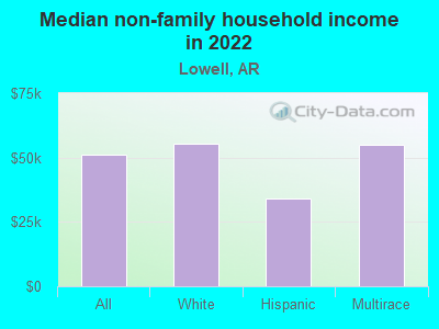 Median non-family household income in 2022