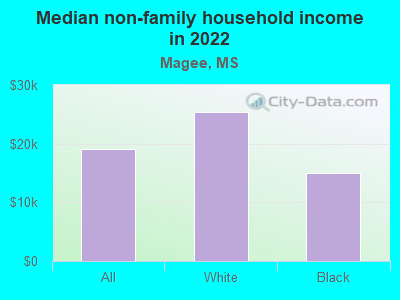 Median non-family household income in 2022