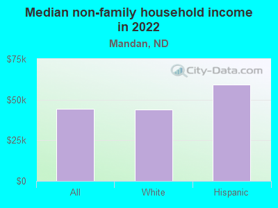 Median non-family household income in 2022