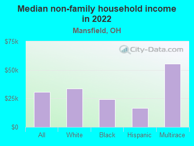 Median non-family household income in 2022