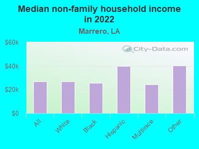 Median non-family household income in 2022