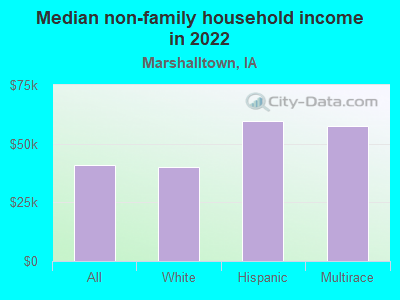 Median non-family household income in 2022