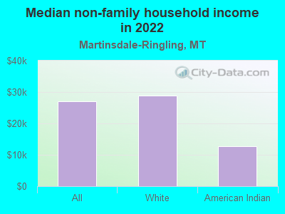 Median non-family household income in 2022