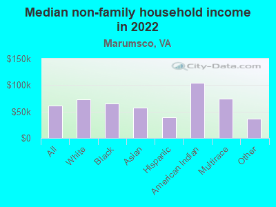 Median non-family household income in 2022