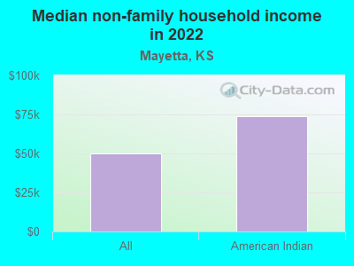 Median non-family household income in 2022