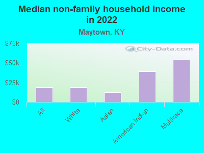 Median non-family household income in 2022