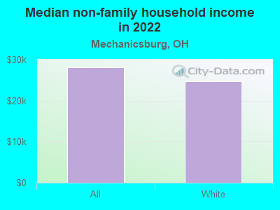 Median non-family household income in 2022