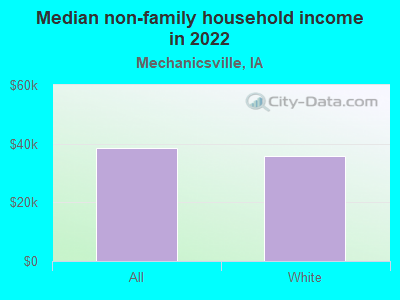 Median non-family household income in 2022