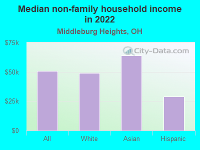 Median non-family household income in 2022