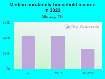 Median non-family household income in 2022