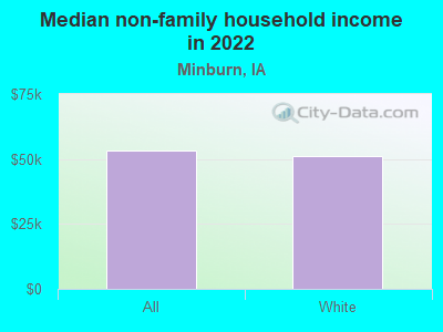 Median non-family household income in 2022